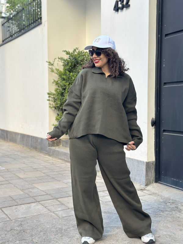 ست بافت یقه دار